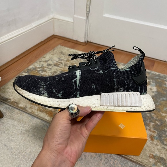 Fair Men’s Size 8 (Euro Sz 41.5) Adidas NMD R1 Sneakers Marble Aero Green/White - Picture 10 of 15